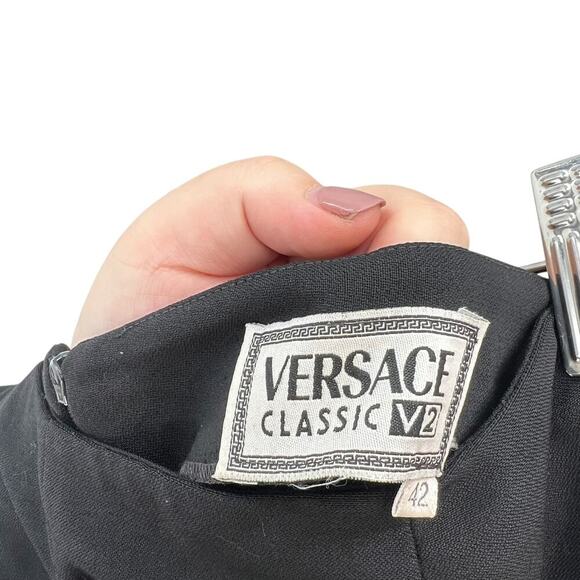 Versace Classic V2 Black Pleated Ankle Pants‎ Dress Pants Size 42 US 6 - Picture 10 of 10